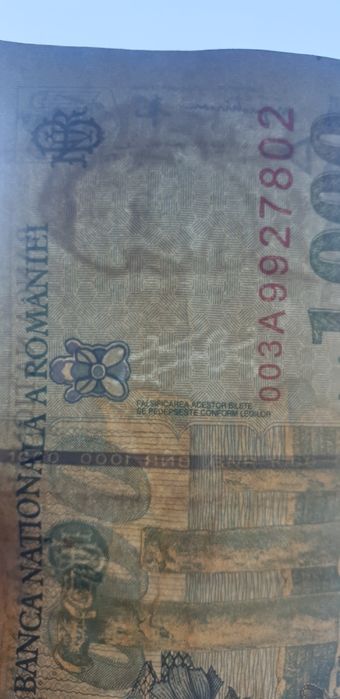 Bancnota 1000lei Mihai Eminescu 1998 serie A