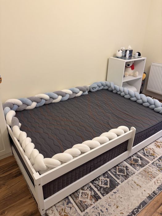 Pat montessori 140/200+saltea arcuri impachetate