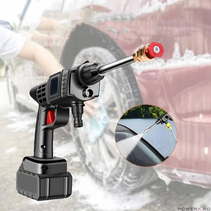 Pistol de spalat cu presiune, pe acumulator, furtun 5m, Kraft