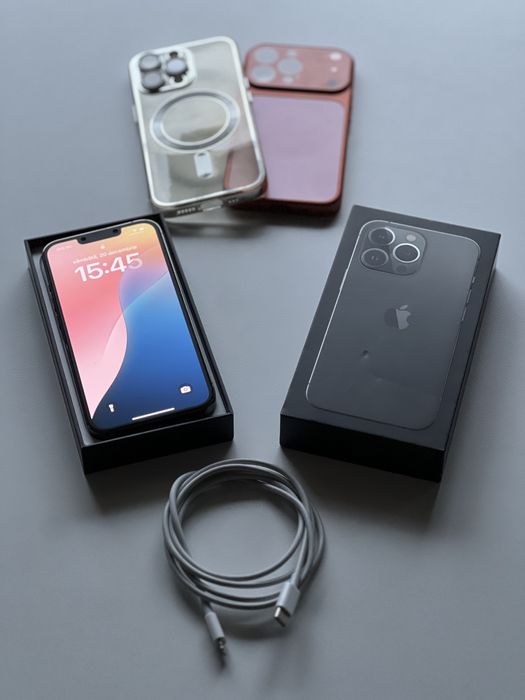 iPhone 13 Pro Graphite • 128GB • Fullbox + 2 huse • Liber retea