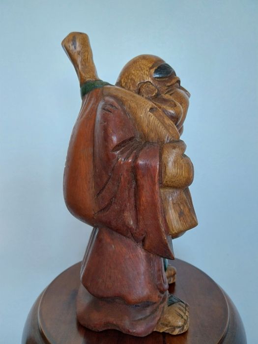 Statuetă Budha, lemn pictat