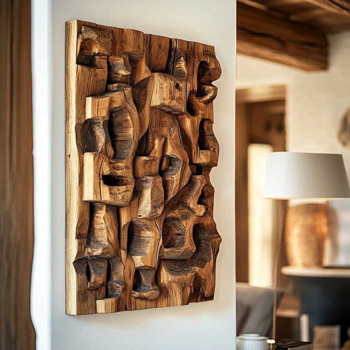 Стенен декор - пано от масивна дървесина по поръчка.