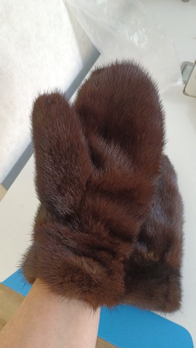Варежки из меха норки