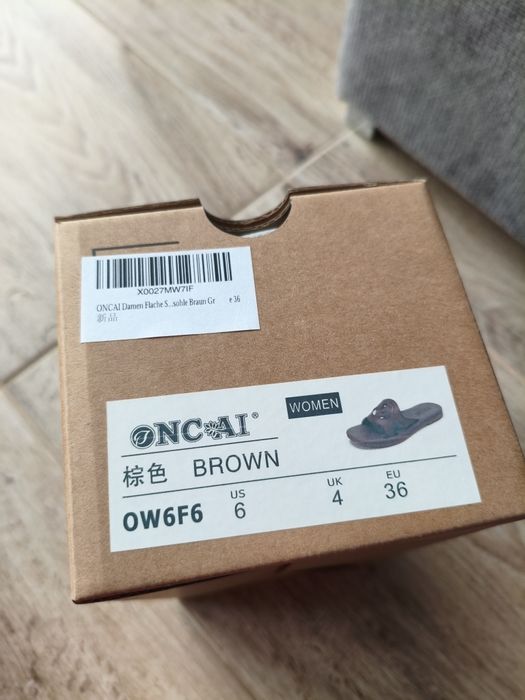 ONCAI Șlapi pentru femei, mărimea 36 EU noi in cutie