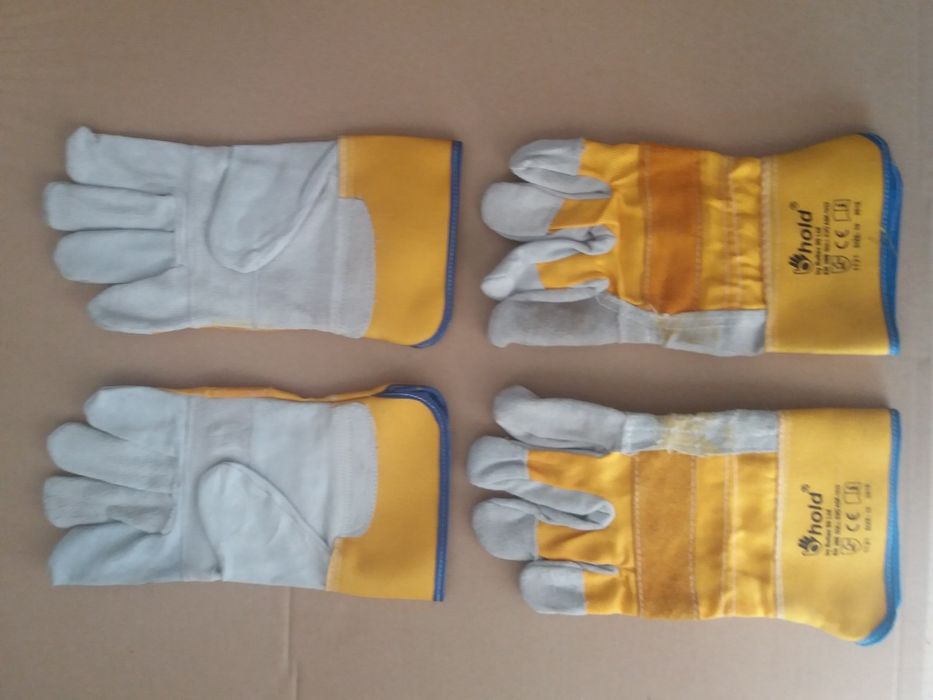 Работни ръкавици GULL 5 пръста велур и кожа - х10 чифта