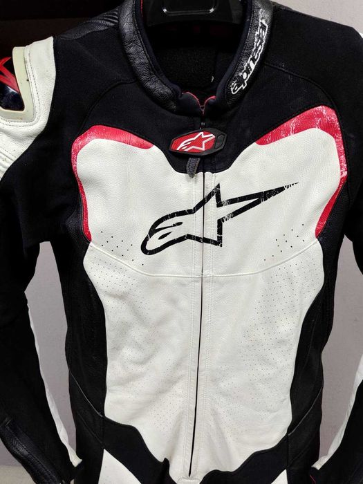 Кожен мото екип Alpinestars GP Pro white red 52