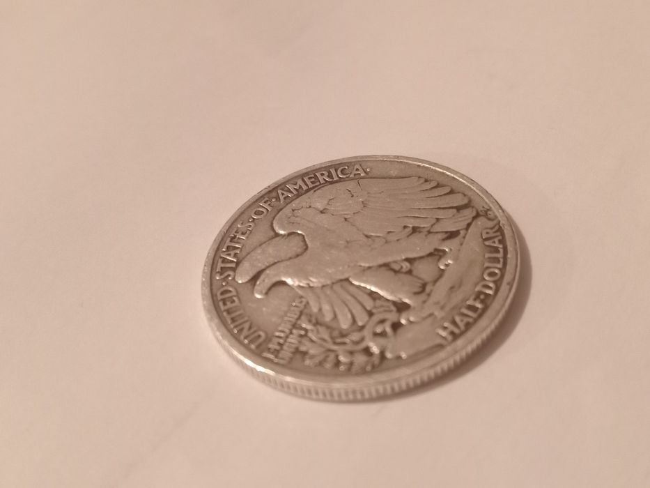 Monedă Argint 1/2 Dolar 1938 SUA "Walking Liberty"