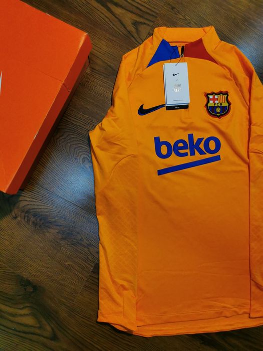 Bluză sport FC Barcelona Nike damă XS – portocaliu, mânecă lungă, ferm