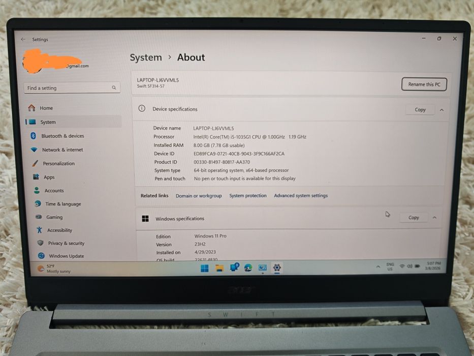 Acer swift 3 sf314 512gb
