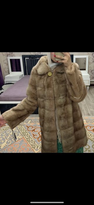 Шуба новый бежевый