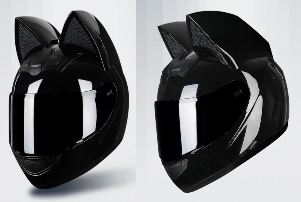 Мотошлем кошка женский мотоциклеиный шлем каска защитный защита