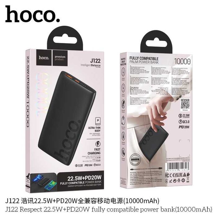 Hoco J122 Respect 22.5W+PD20W 10000mAh Power Bank & iPhone 16 Samsung