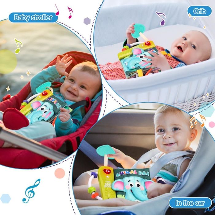 Carte Interactiva pt Bebelusi -Sunete, Lumini,Activitati Tactile, +6m