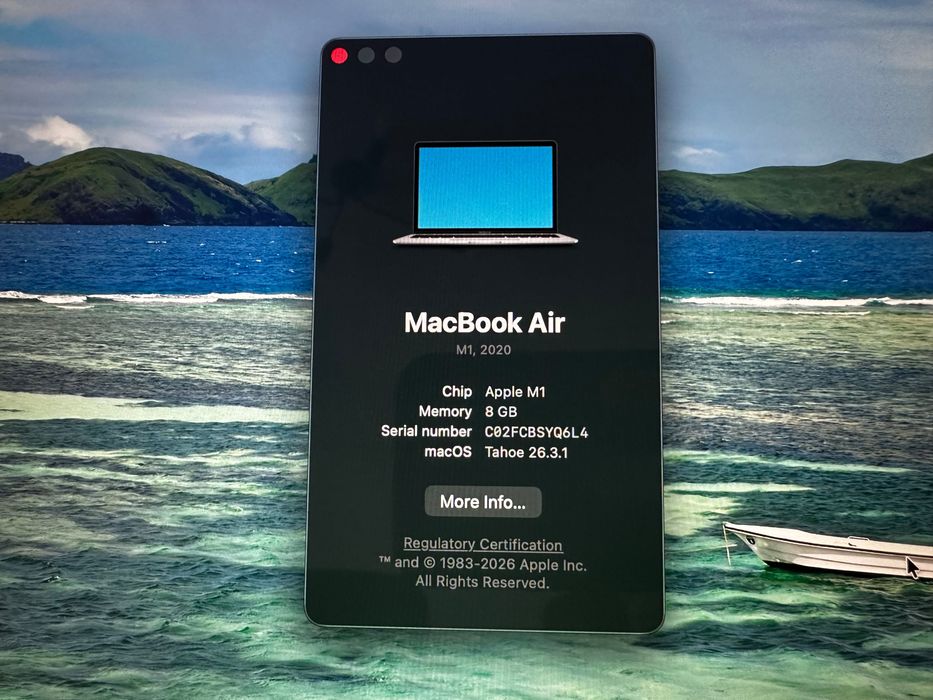 MacBook Air M1 13", 8GB, 256GB, baterie 88%, 329 cicluri încărcare