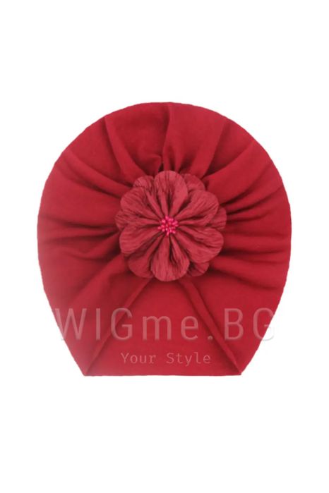 Бебешки тюрбан цвете с мъниста