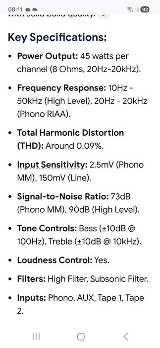 Amplituner Sansui R 50. Cu modul bluetooth si usb stik.