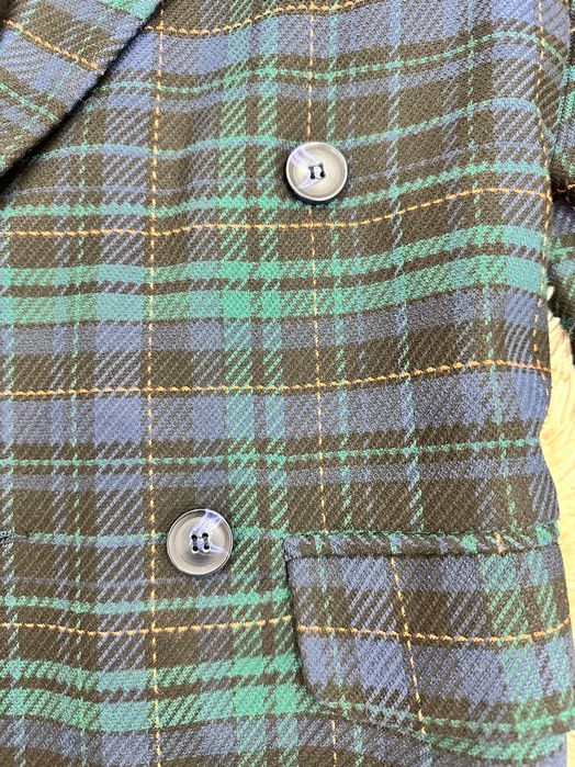 Пиджак в клетку двубортный