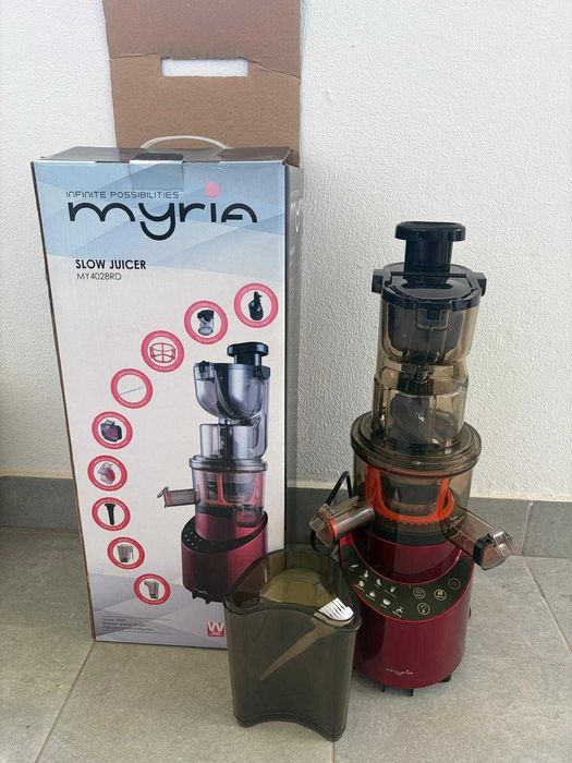 Storcator fructe si legume MYRIA MY4028RD, 1l, 200W, rosu-negru