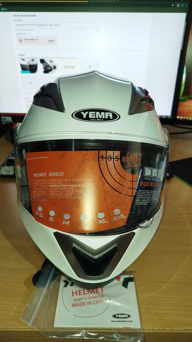 Casca Moto YEMA YM-925, Modulară, Vizier Dublu, Albă, L