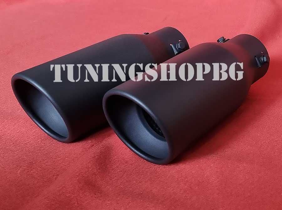 Спортен накрайник за ауспух единичен черен мат 96 мм