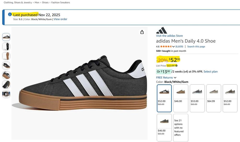 Кроссовки Adidas Men's Daily 4.0, оригинал 100%, размер 43 1/3