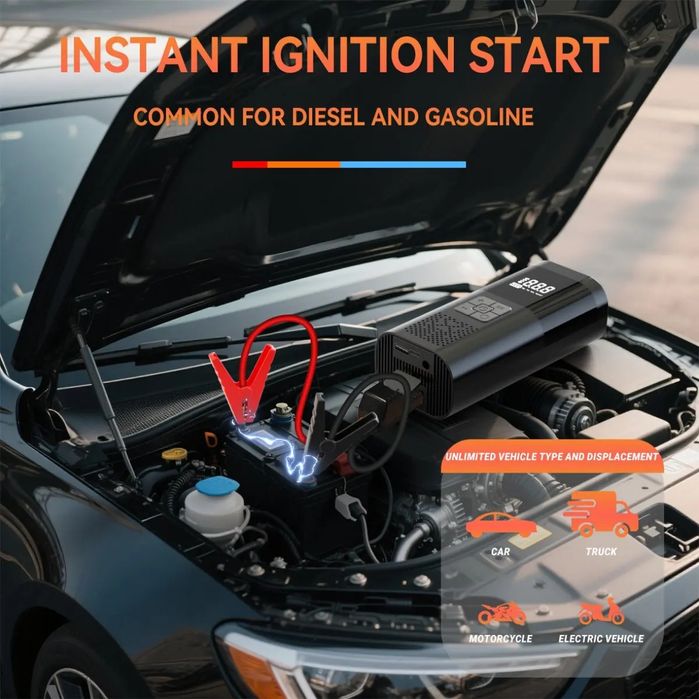 Оптовая Автомобильное пусковое устройство аккумулятора, фонарь, насос,