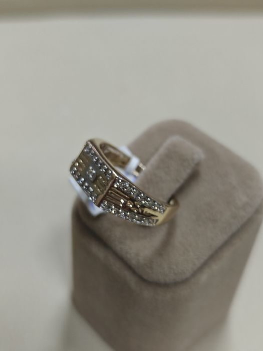 Inel/ghiul bărbătesc cu diamante aur 9k 5.33gr (r)