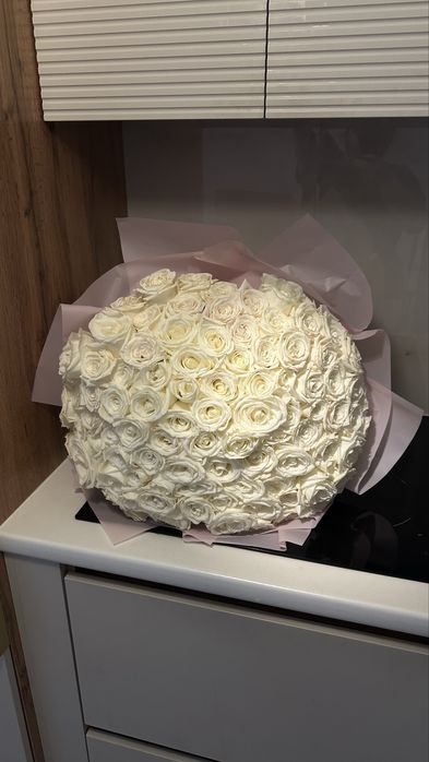 цветы 151 белые розы