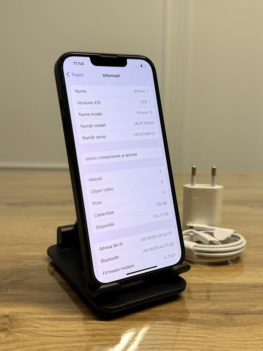 IPhone 13 5G de 128GB ca NOU cu 100% Sănătate Baterie Folie Husă și Încărcător nou