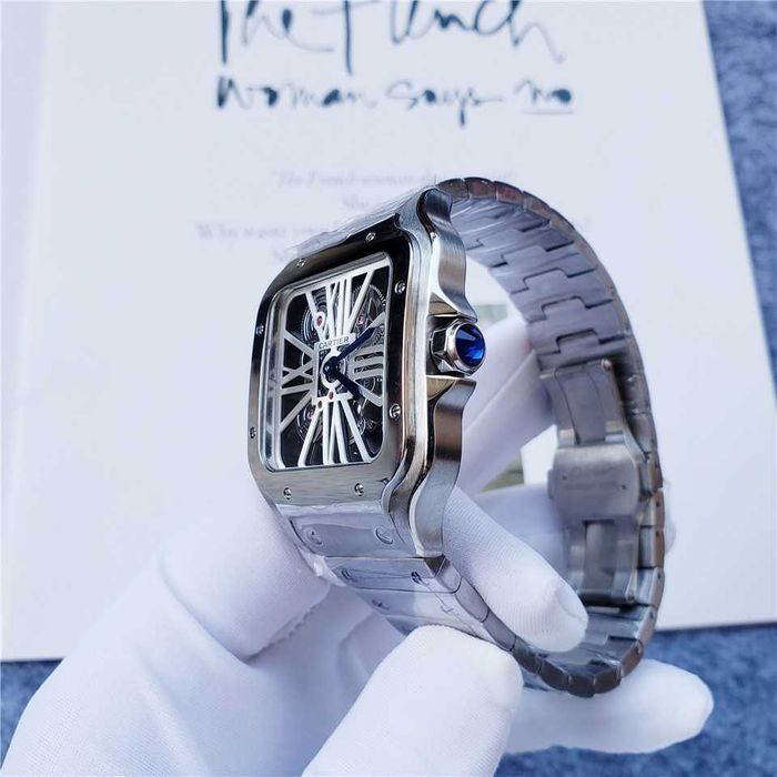 Кварцов мъжки часовник Cartier Santos de Cartier Skeleton