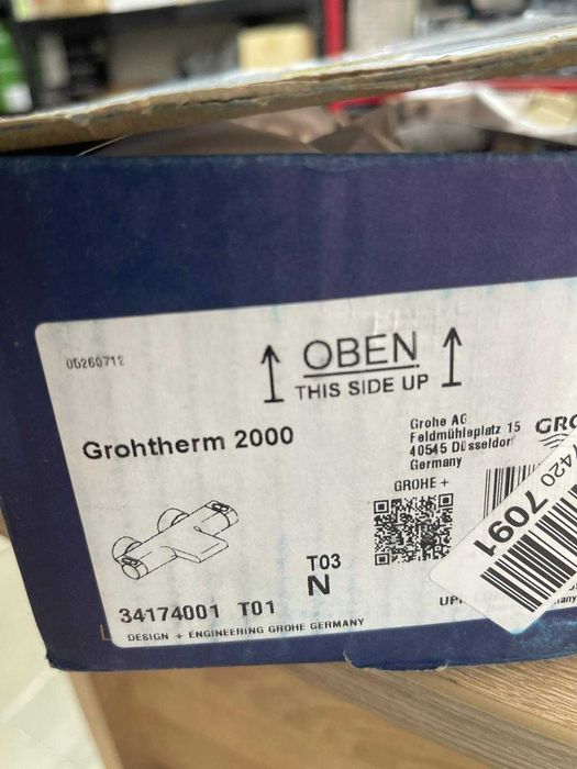 Baterie cadă cu termostat Grohe Grohtherm 2000 , crom 34174001