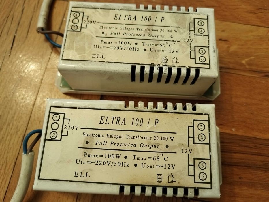 Немски Tрансформатор Eltra 2 бр, Италиански спот за баня 3 бр, Kабели