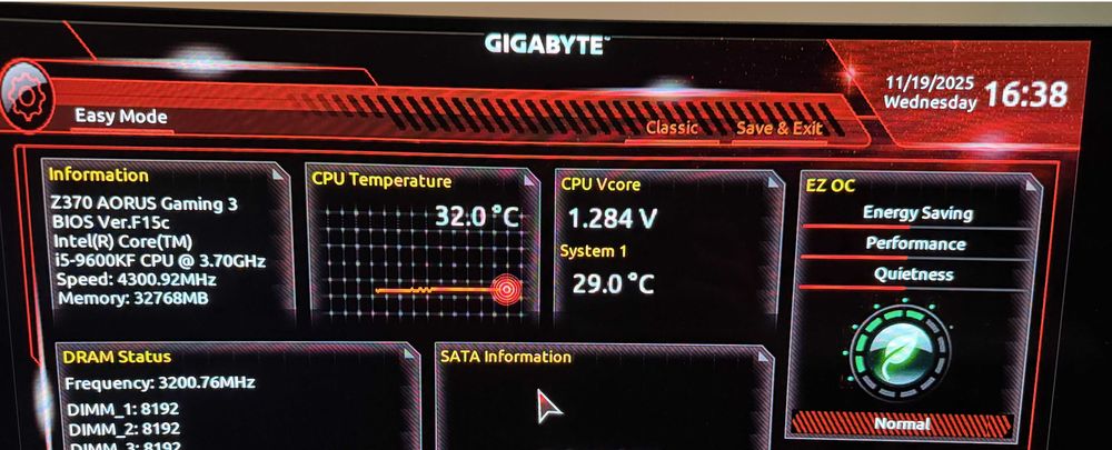 kit Intel I5 9600kf, Gigabyte z370 Aorus, 32Gb DDR4 3200