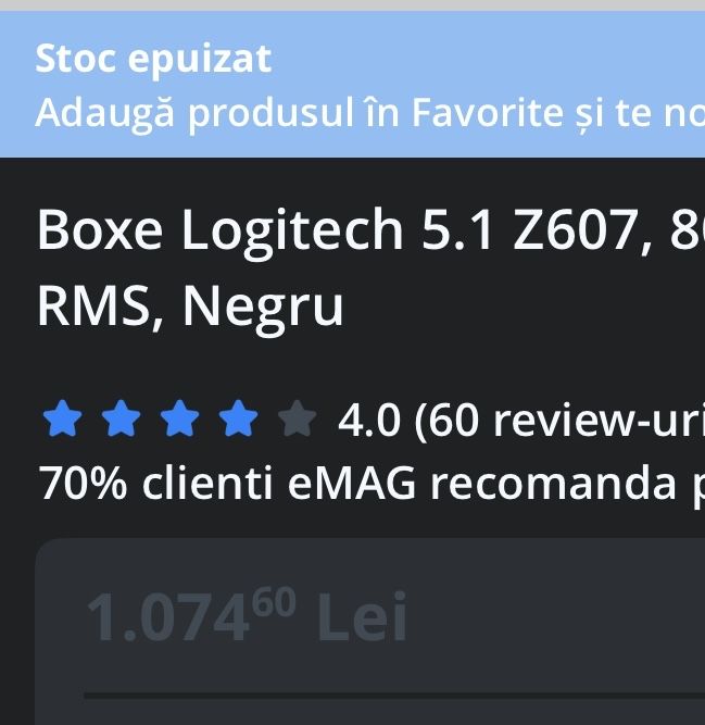 Boxe Logitech Z607 5.1 160W RMS