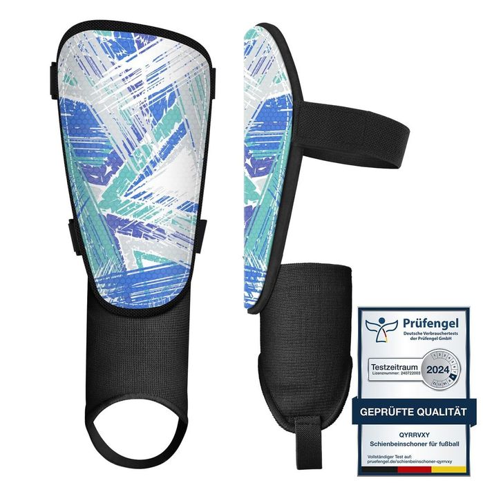 Apărători tibie copii cu protecție glezna & bretele lungi – Graffiti L sau XS