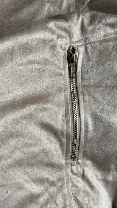 Jacheta / cardigan cu franjuri - imitatie piele intoarsa