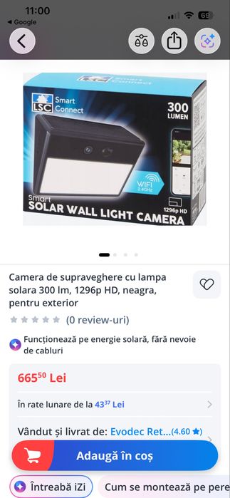 Vand camera supraveghe cu baterii solare
