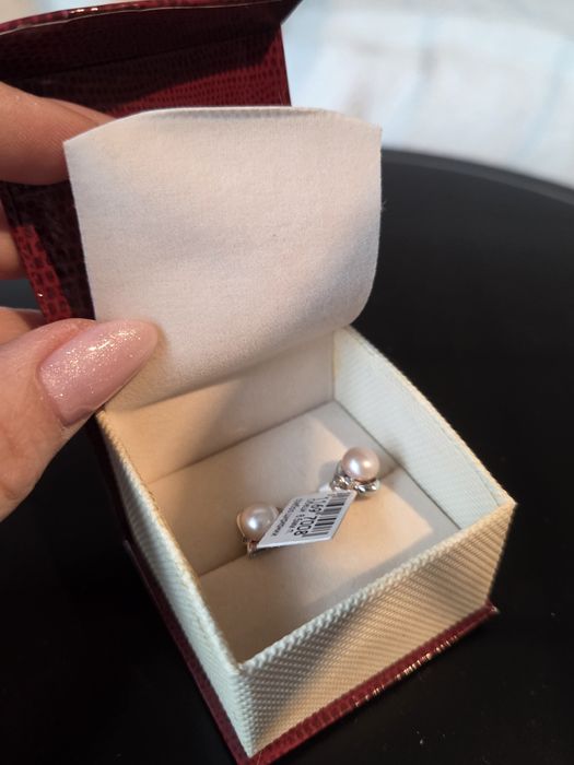 Сребърни обеци с естествени перли Yuno pearls