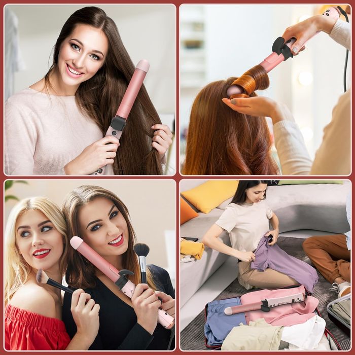 4в1 ВЪРТЯЩА СЕ маша за къдрене от керамичен турмалин, LCD дисплей