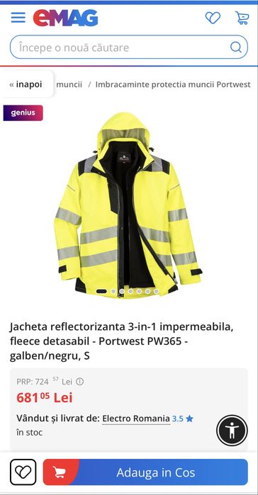 Jacheta reflectorizanta Portwest 3 in 1 , marime L