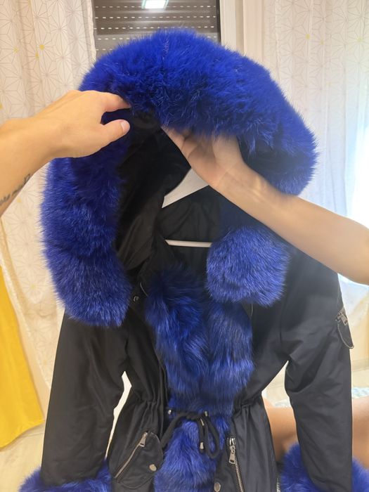 Зимно яке с пух от естествена кожа