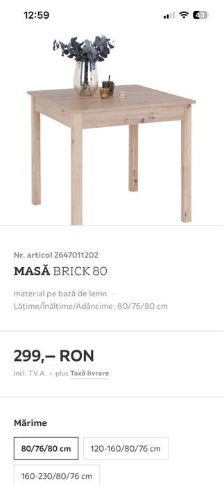 Vand masa noua Moemax