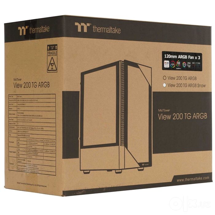 - Корпус Thermaltake View 200 Tempered Glass ARGB Edition Snow
