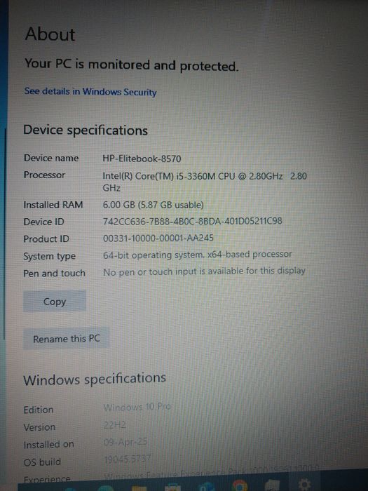 Laptop HP Elitebook 8570p