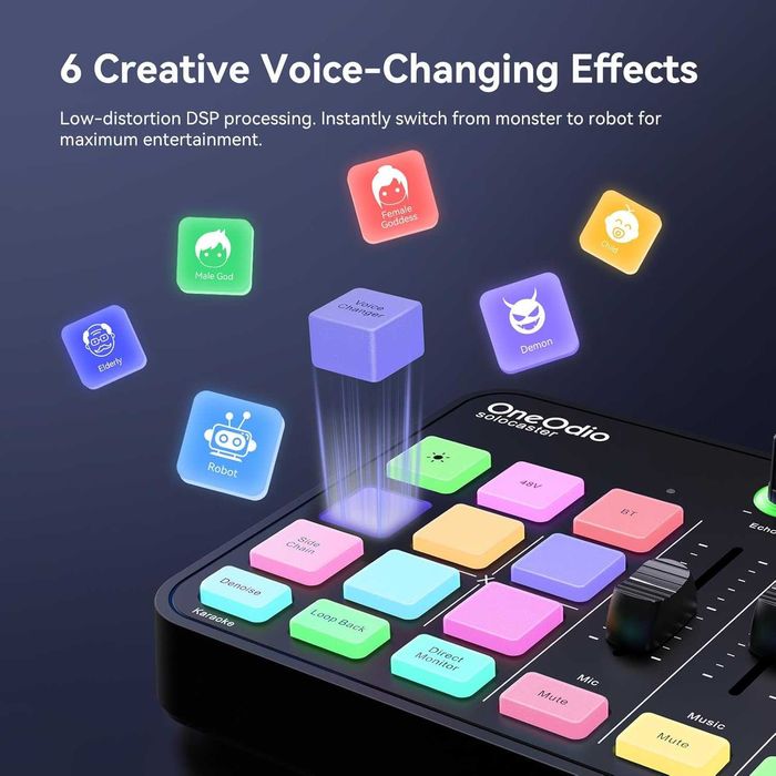 OneOdio Solocaster Геймърски аудио миксер - 5-канален интерфейс