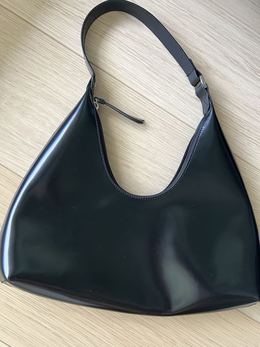 Amber By Far чанта в черна кожа (не е мини модела)