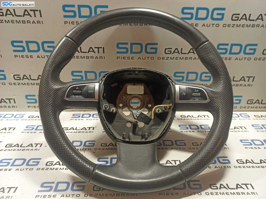 Volan Piele Perforata 3 Spite Fara Comenzi FARA Airbag Audi A4 B8 2008 - 2012 [L0782]