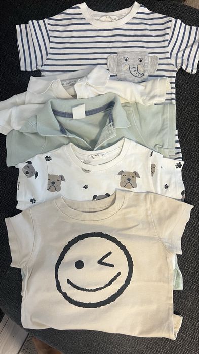 5 Tricouri pentru baieti 9-12 luni, next & hm