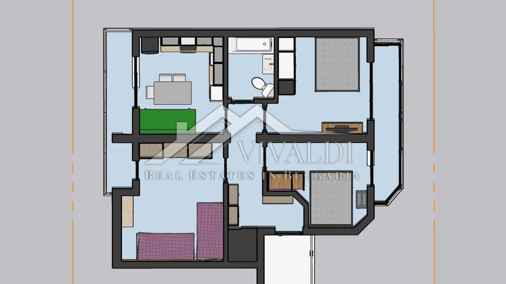 Четиристаен обзаведен апартамент в центъра на Варна