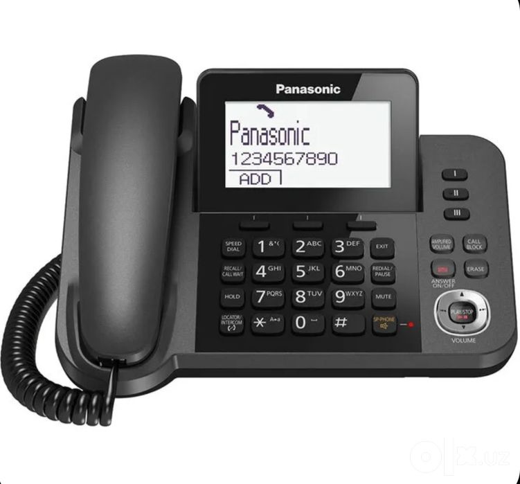 Panasonic DECT Radiotelefon, Monoxrom displey, qora